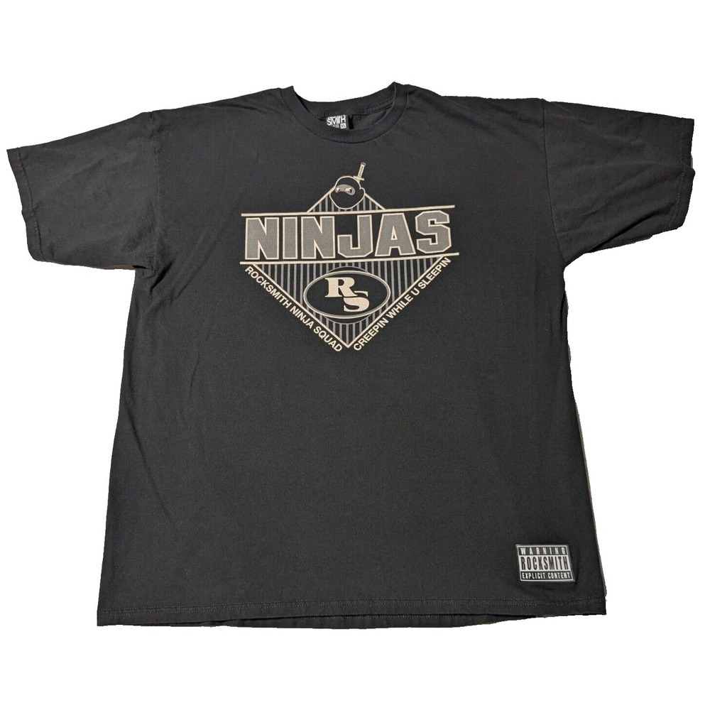 ROCKSMITH NINJA SQUAD CREEPIN WHILE U SLEEPIN Men XL Black T-Shirt‎ Made In USA